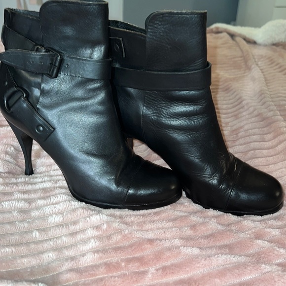 Balenciaga Ankle Boots, Black Round-Toes, Wrap-Around Straps, heels 4โ. EUC. - Picture 4 of 11